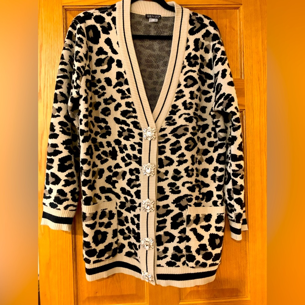 Leopard print cardigan
